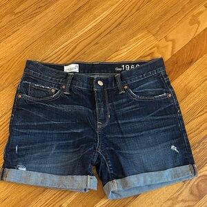 GAP 1969 Women's Dark Wash Roll-Cuff Denim Shorts